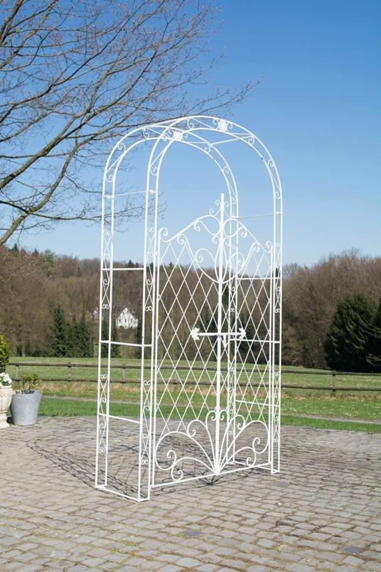 CLP Arco per Piante Rampicanti Melissa con Cancello in Ferro I Pergolato per  Fiori con Porta Romantico Nostalgico, Colore:Bianco Crema - CLP - Idee  regalo | IBS