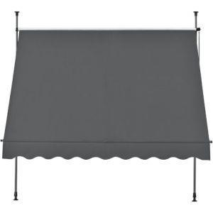 Tenda da sole avvolgibile a barra quadra con gambe. 250 x 120 x 200-300 cm.  Parasole. Grigio - Pro.Tec - Casa e Cucina | IBS