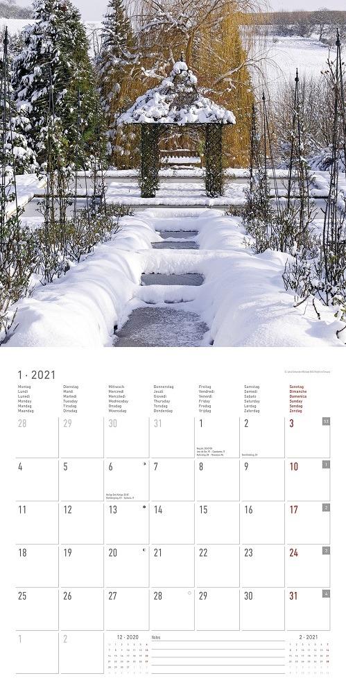 Calendario Alpha Edition da parete 2021 Giardini - 30x30cm - 2