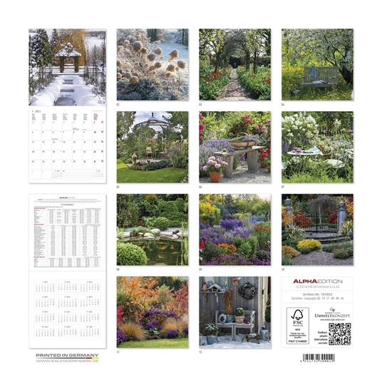 Calendario Alpha Edition da parete 2021 Giardini - 30x30cm - 14