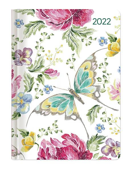 Agenda Settimanale Alpha Edition 2022, Ladytimer formato tascabile 10,7x15,2 cm, Farfalle, 192 pagine