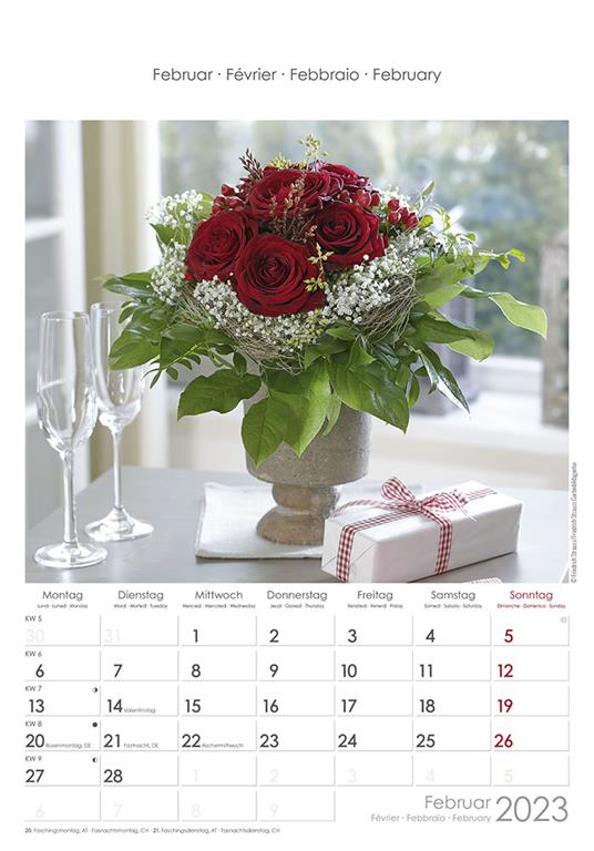 Calendario 2023 da muro Rose Dreams, Alpha Edition, 12 mesi, 23x34 cm - 3