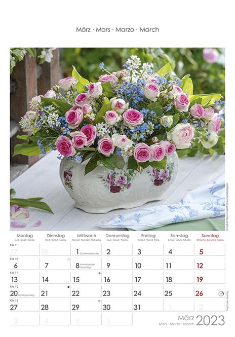 Calendario 2023 da muro Rose Dreams, Alpha Edition, 12 mesi, 23x34 cm - 4