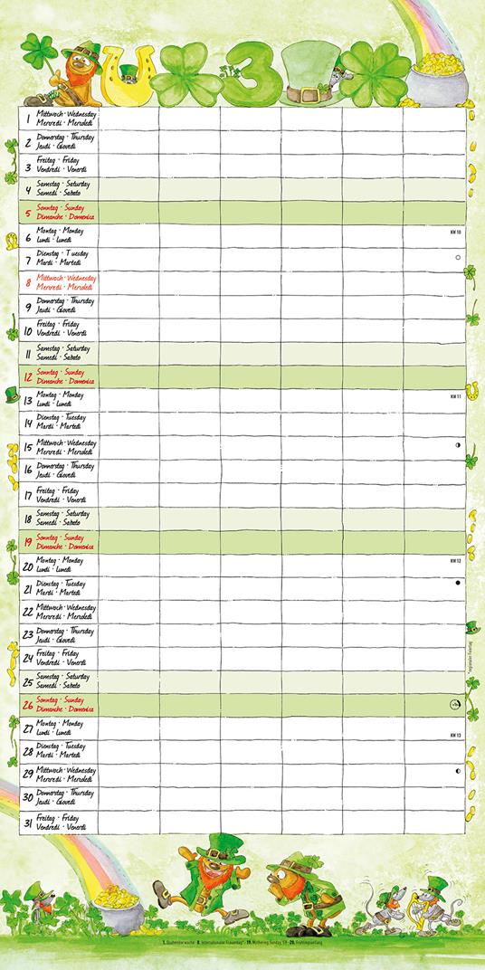 Calendario ORGANIZZA FAMIGLIA 2023 - Settimanale - Elementariland