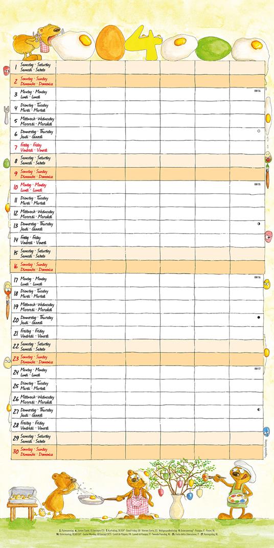 Calendario ORGANIZZA FAMIGLIA 2023 - Settimanale - Elementariland