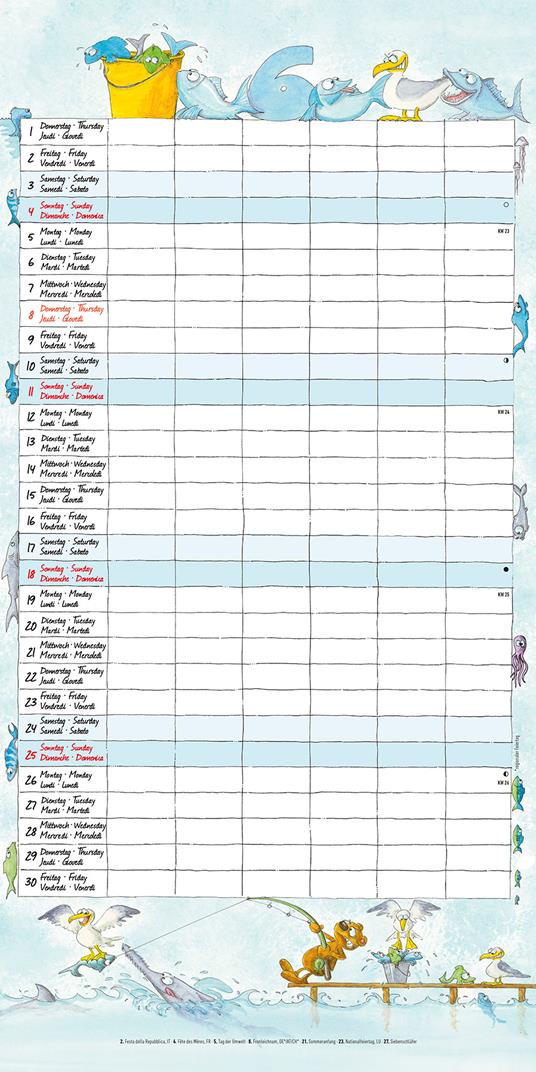 Calendario 2023 da muro Organizza famiglia, Alpha Edition, 12 mesi, 30x30 cm