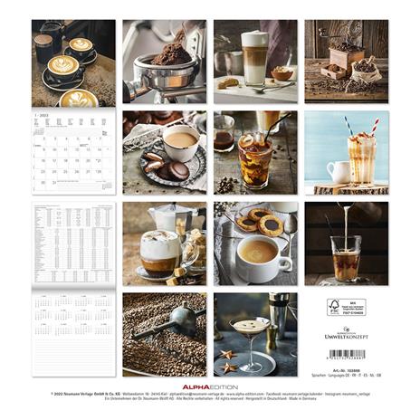 Calendario 2023 da muro Coffee, Alpha Edition, 12 mesi, 30x30 cm - 15