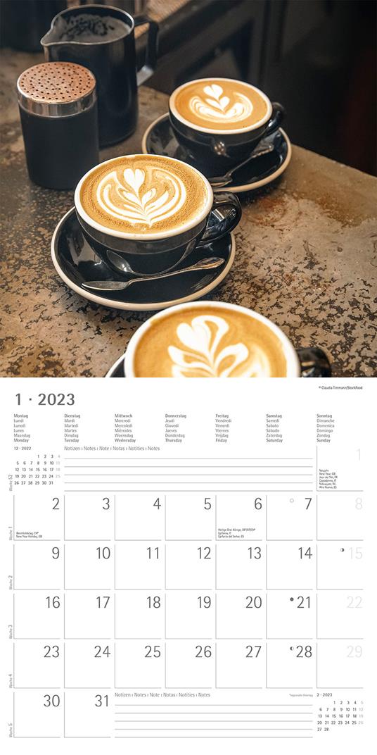 Calendario 2023 da muro Coffee, Alpha Edition, 12 mesi, 30x30 cm - 3