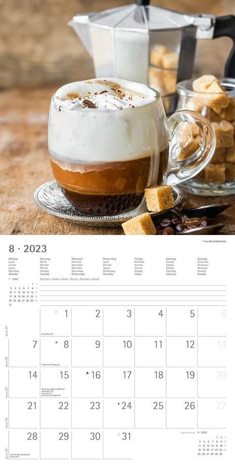 Calendario 2023 da muro Coffee, Alpha Edition, 12 mesi, 30x30 cm - 10