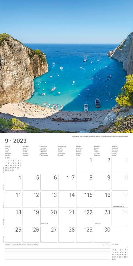 Calendario 2023 da muro By The Sea, Alpha Edition, 12 mesi, 30x30 cm - 11