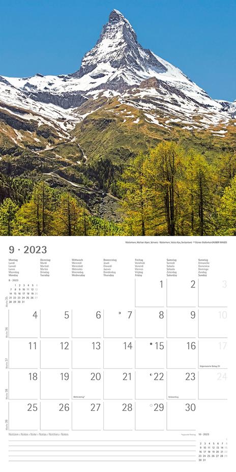 Calendario 2023 da muro Alpi, Alpha Edition, 12 mesi, 30x30 cm - 11