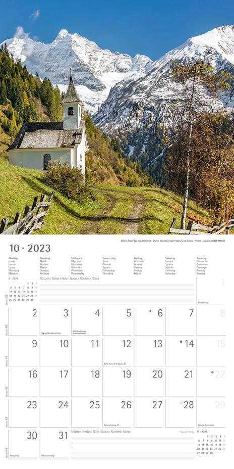 Calendario 2023 da muro Alpi, Alpha Edition, 12 mesi, 30x30 cm - 12