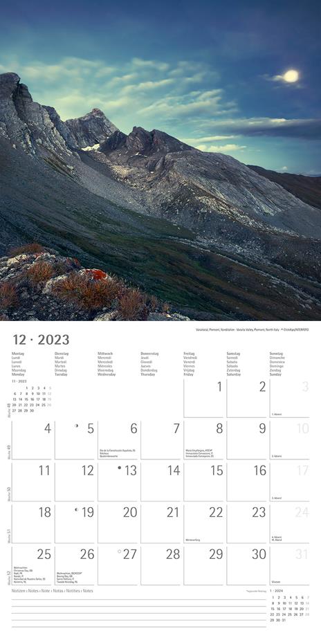 Calendario 2023 da muro Alpi, Alpha Edition, 12 mesi, 30x30 cm - 14