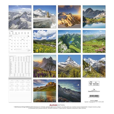 Calendario 2023 da muro Alpi, Alpha Edition, 12 mesi, 30x30 cm - 15