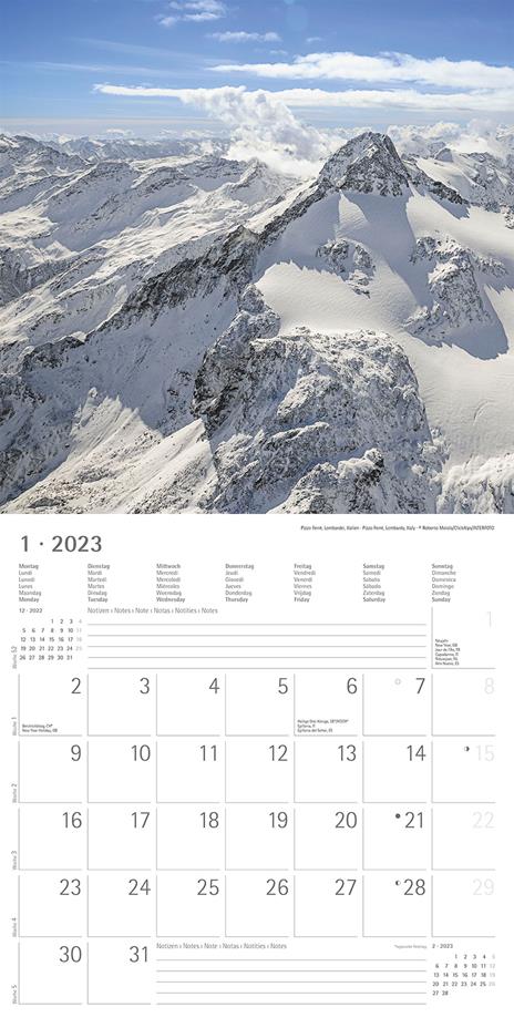 Calendario 2023 da muro Alpi, Alpha Edition, 12 mesi, 30x30 cm - 3