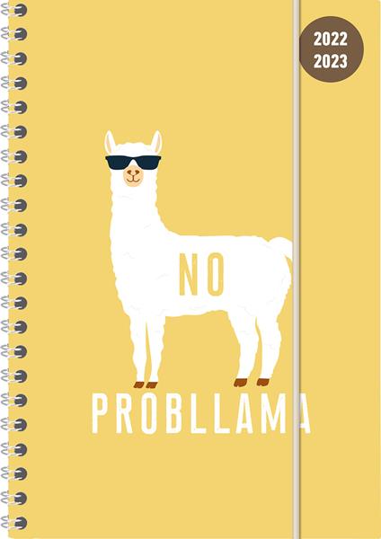 Agenda spiralato Collegetimer ALPHA EDITION 2022-2023, Settimanale, Llama - 15x21 cm