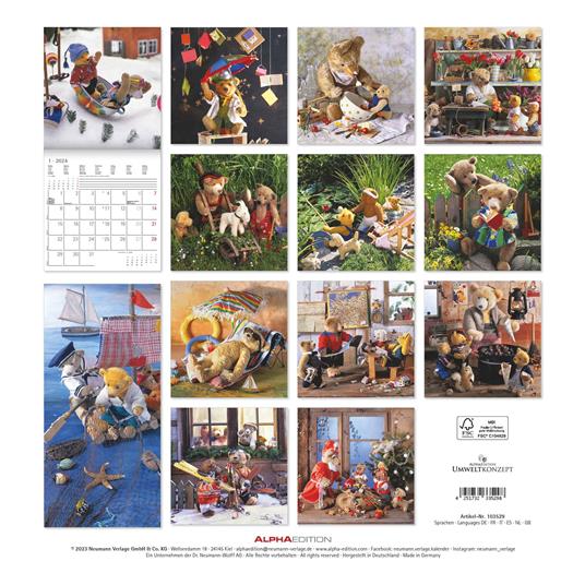 Alpha Edition - Calendario 2024 da muro Teddy, 12 mesi, 30x30 cm - Alpha  Edition - Cartoleria e scuola