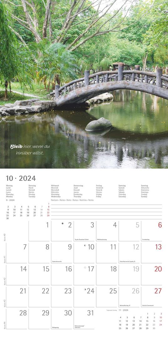 Alpha Edition - Calendario 2024 da muro Zen, 12 mesi, 30x30 cm - 12