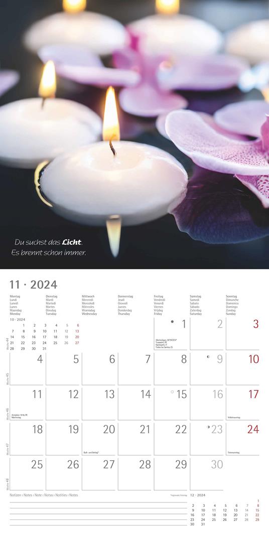 Alpha Edition - Calendario 2024 da muro Zen, 12 mesi, 30x30 cm - 13