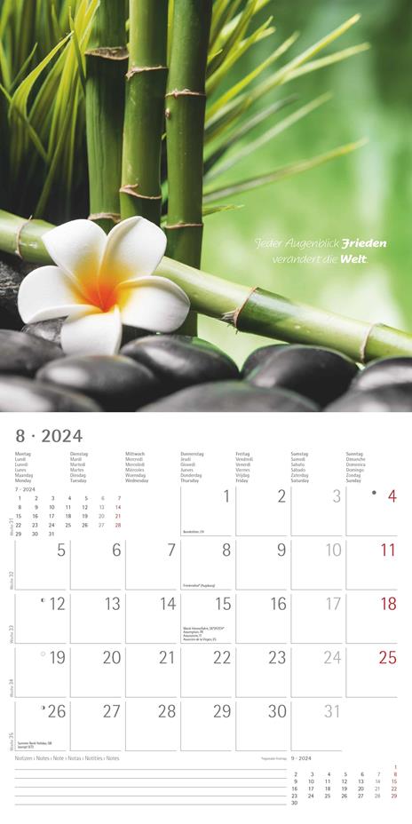 Alpha Edition - Calendario 2024 da muro Zen, 12 mesi, 30x30 cm - 10
