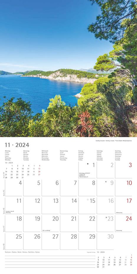 Alpha Edition - Calendario 2024 da muro By the Sea, 12 mesi, 30x30 cm - 13
