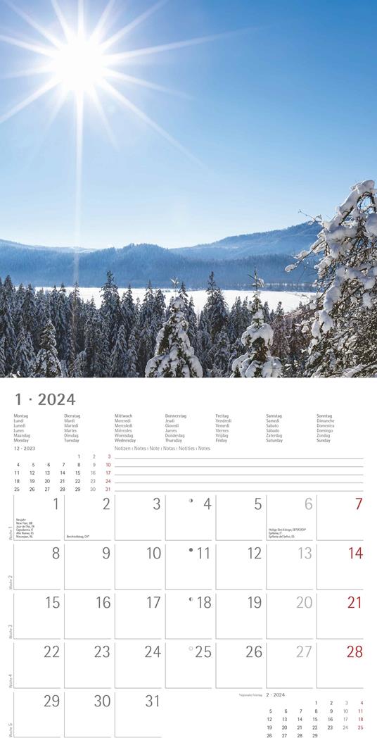 Alpha Edition - Calendario 2024 da muro Sunny Moments, 12 mesi, 30x30 cm - 3