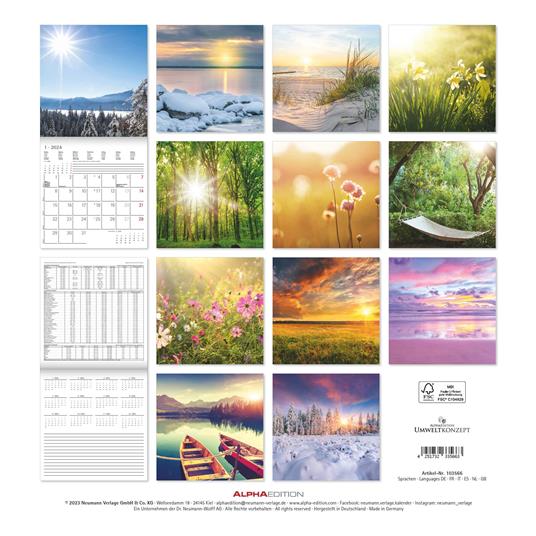 Alpha Edition - Calendario 2024 da muro Sunny Moments, 12 mesi, 30x30 cm - 15