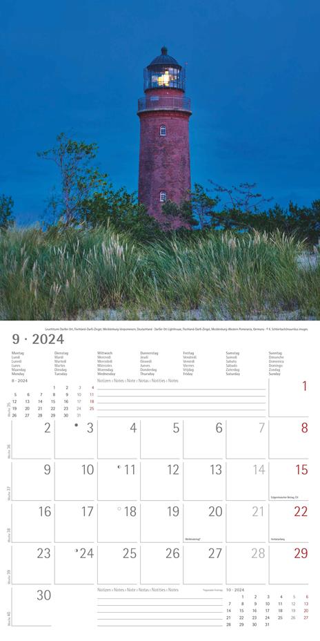 Alpha Edition - Calendario 2024 da muro Lighthouse, 12 mesi, 30x30 cm - 11