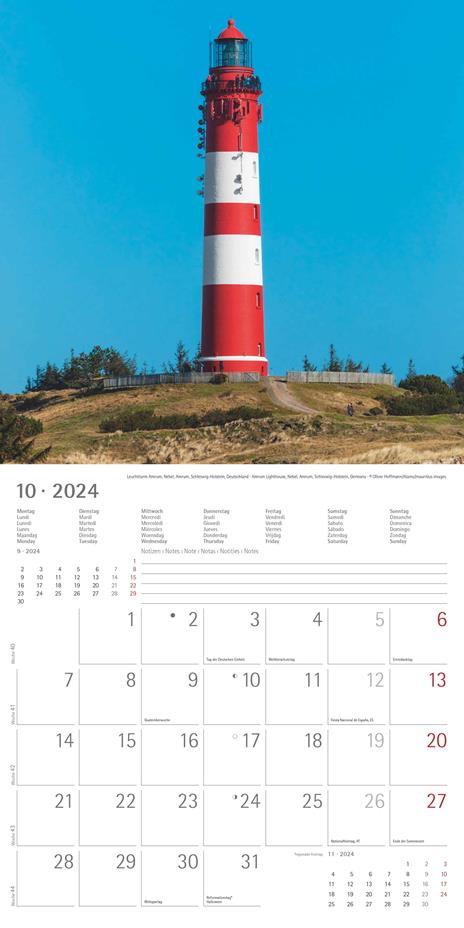 Alpha Edition - Calendario 2024 da muro Lighthouse, 12 mesi, 30x30 cm - 12