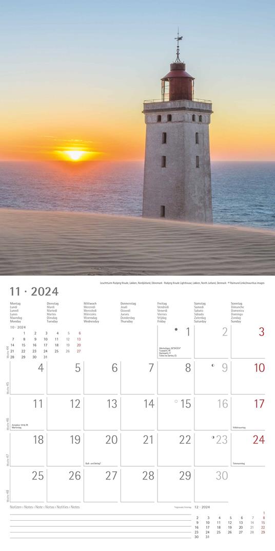 Alpha Edition - Calendario 2024 da muro Lighthouse, 12 mesi, 30x30 cm - 13