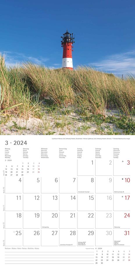 Alpha Edition - Calendario 2024 da muro Lighthouse, 12 mesi, 30x30 cm - 5