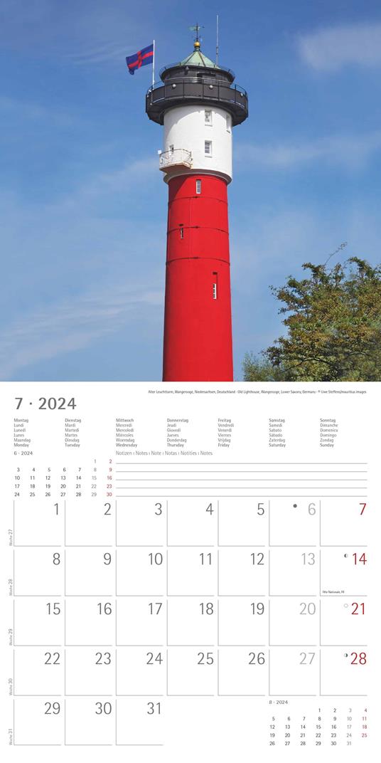 Alpha Edition - Calendario 2024 da muro Lighthouse, 12 mesi, 30x30 cm - 9