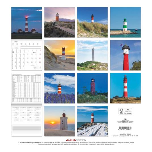 Alpha Edition - Calendario 2024 da muro Lighthouse, 12 mesi, 30x30 cm - 15