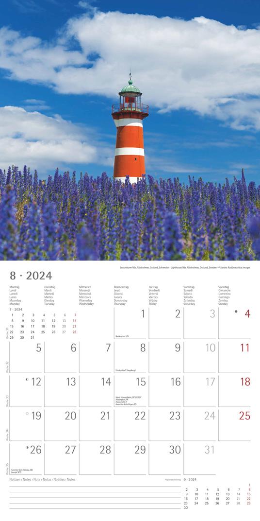 Alpha Edition - Calendario 2024 da muro Lighthouse, 12 mesi, 30x30 cm - 10