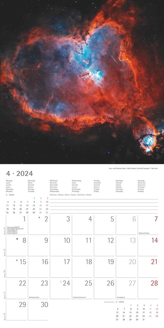 Alpha Edition - Calendario 2024 da muro Space, 12 mesi, 30x30 cm - Alpha  Edition - Cartoleria e scuola