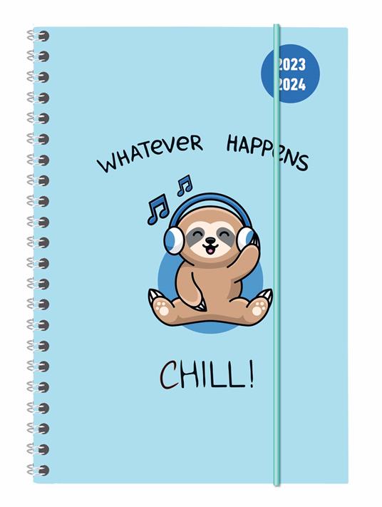 Agenda-Diario spiralato Collegetimer ALPHA EDITION 2023-2024, Settimanale, Chill! - 15x21 cm