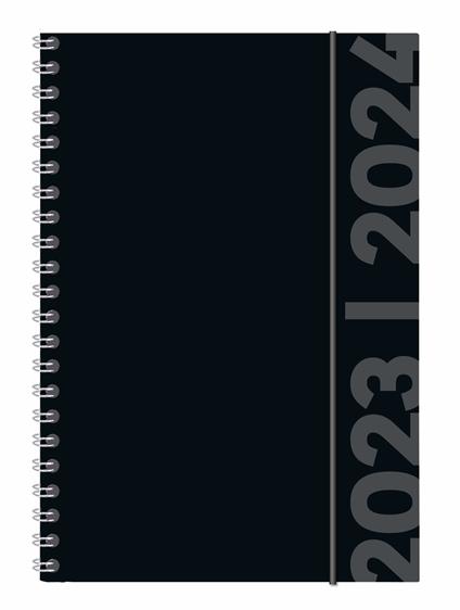 Agenda-Diario spiralato Collegetimer ALPHA EDITION 2023-2024, Settimanale, Black Label - 15x21 cm