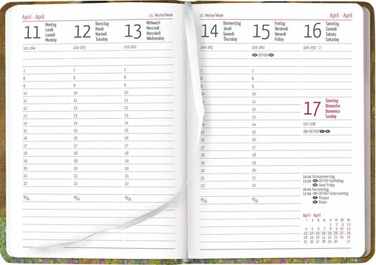 Alpha Edition - Agenda Settimanale Ladytimer 2024, formato tascabile  10,7x15,2 cm, Klimt, 192 pagine - Alpha Edition - Cartoleria e scuola