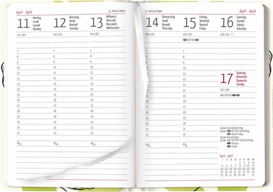 Alpha Edition - Agenda Settimanale Ladytimer 2024, formato tascabile 10,7x15,2 cm, Leaves, 192 pagine - 2