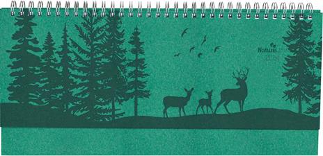 Alpha Edition - Agenda Settimanale Da Tavolo Nature Line 2024, 29,7x13,5 cm, Forest, Spiralata