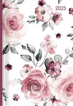 Alpha Edition - Agenda Giornaliera Style 2025, Formato Grande 15x21 cm, Roses, 352 pagine