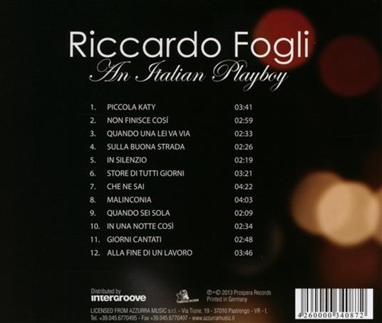 Riccardo Fogli - An Italian Playboy - CD Audio di Riccardo Fogli - 2