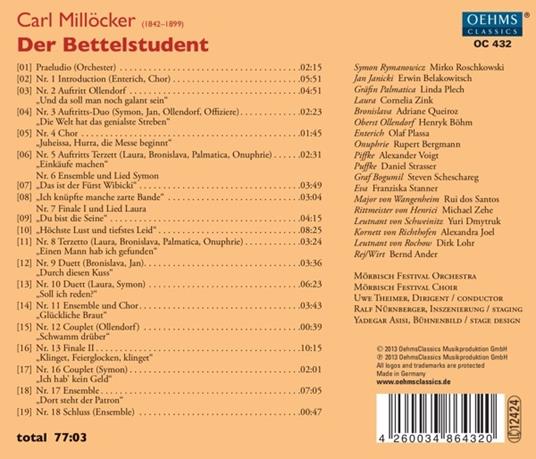 Der Bettelstudent - CD Audio di Karl Millöcker - 2