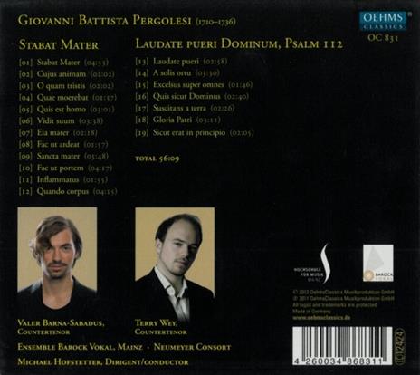 Stabat Mater - CD Audio di Giovanni Battista Pergolesi - 2