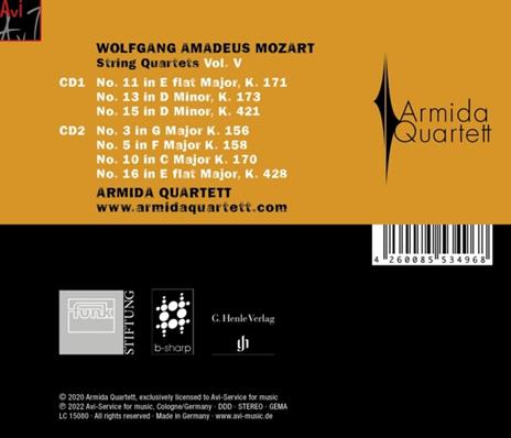 String Quartets Vol.5 - CD Audio di Wolfgang Amadeus Mozart,Armida Quartett - 2