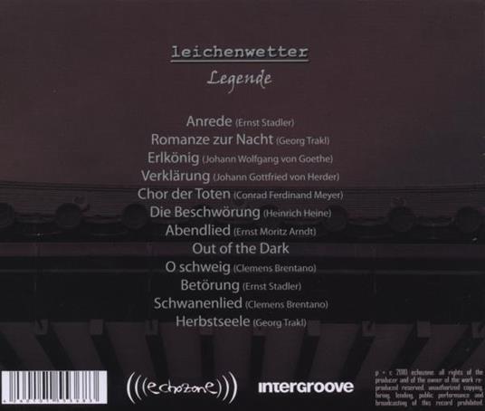 Legende - CD Audio di Leichenwetter - 2