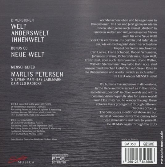 Dimensionen - Mensch & Lied - CD Audio di Marlis Petersen - 2