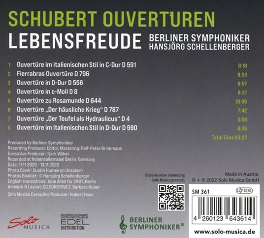 Lebensfreude Overtures - CD Audio di Franz Schubert,Berliner Symphoniker - 2