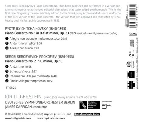 Concerto per pianoforte n.1 / Concerto per pianoforte n.2 - CD Audio di Sergei Prokofiev,Pyotr Ilyich Tchaikovsky,Kirill Gerstein - 2