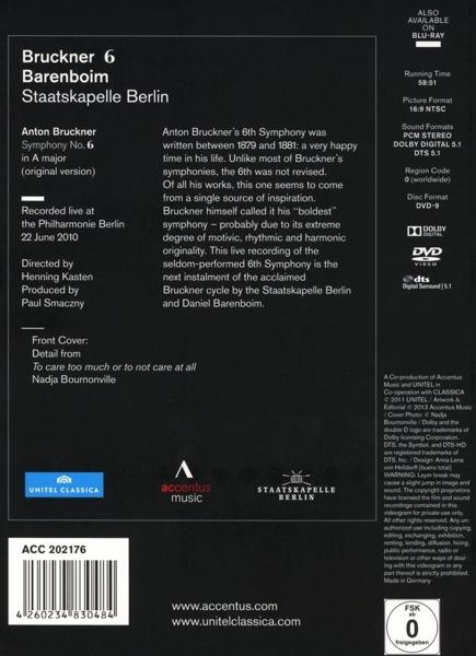 Bruckner. Sinfonia n.6 (DVD) - DVD di Anton Bruckner,Staatskapelle Berlino,Daniel Barenboim - 2